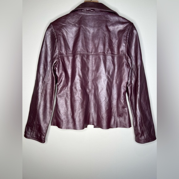 Vintage 90’s Metallic Purple Lamb Leather Jacket - Picture 9 of 13